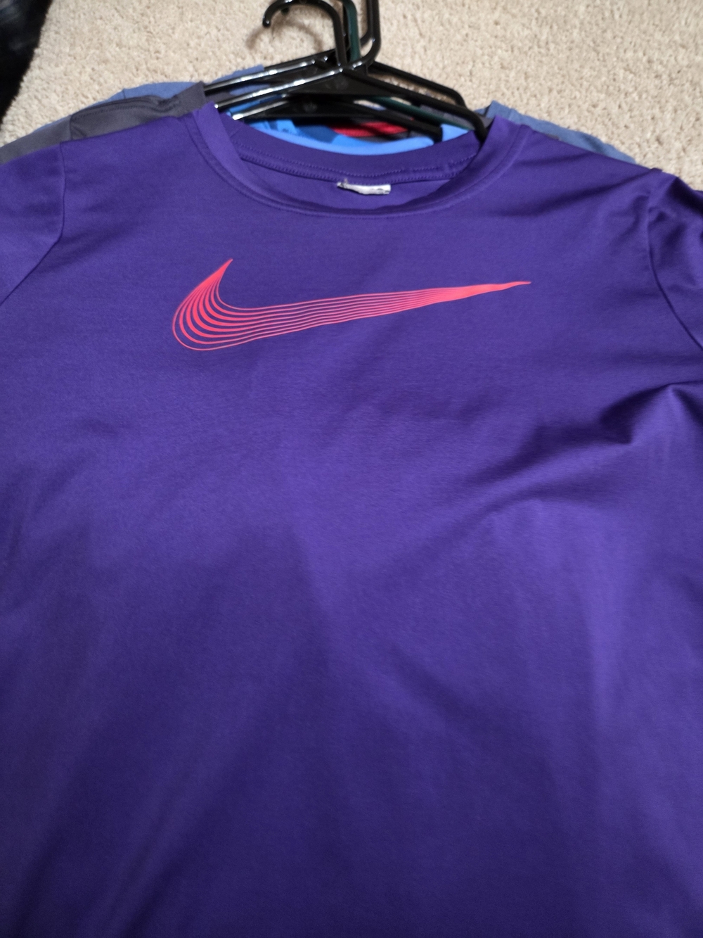 Nike Purple Short Sleeve Tee with Pink Swoosh
